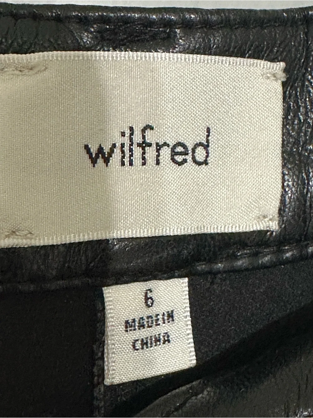 Wilfred Aritzia Women's‎ Size 6 Black The Melina High Waist Vegan Leather Pants